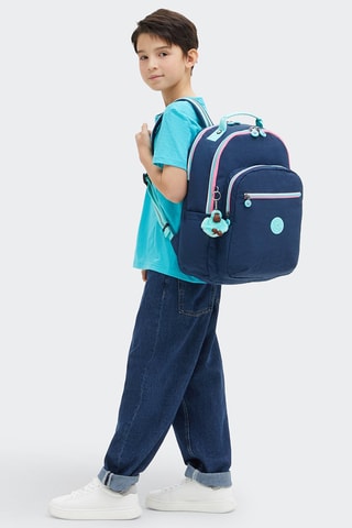 Mochila Seoul - Azul-marinho e rosa 