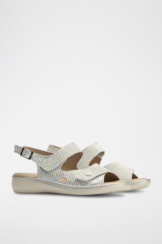 Sandales en cuir - Argenté