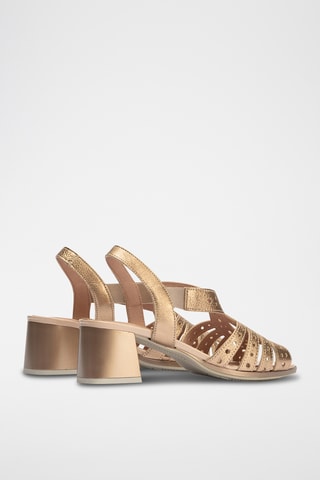 Sandales à talons en cuir - Nude