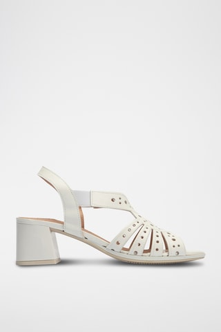 Sandales à talons en cuir - Blanc