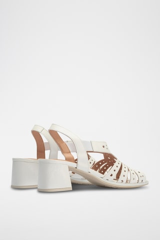 Sandales à talons en cuir - Blanc