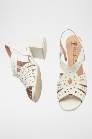 Sandales à talons en cuir - Blanc