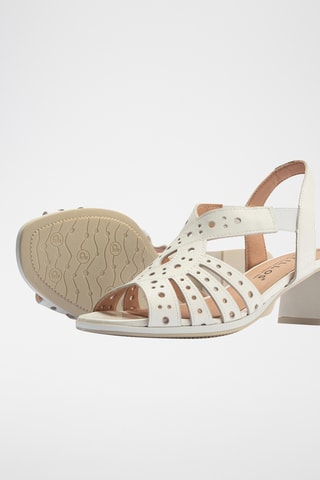 Sandales à talons en cuir - Blanc