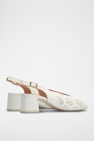 Sandales à talons en cuir - Blanc