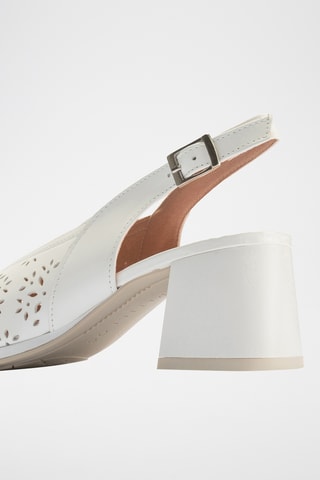 Sandales à talons en cuir - Blanc