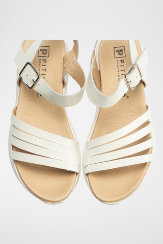 Sandales en cuir verni - Blanc