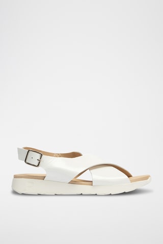Sandales en cuir verni - Blanc
