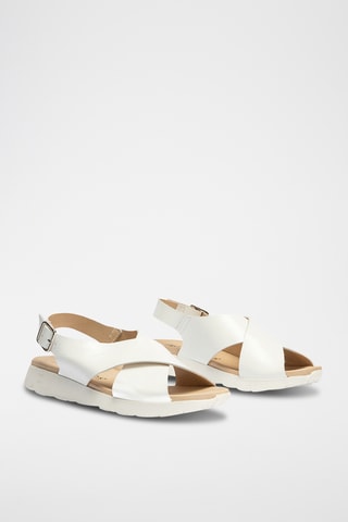 Sandales en cuir verni - Blanc