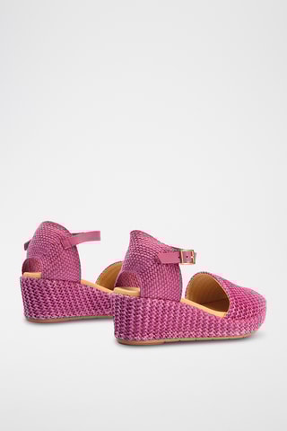 Sandali con zeppa - Fucsia