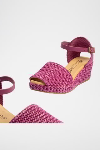 Sandali con zeppa - Fucsia