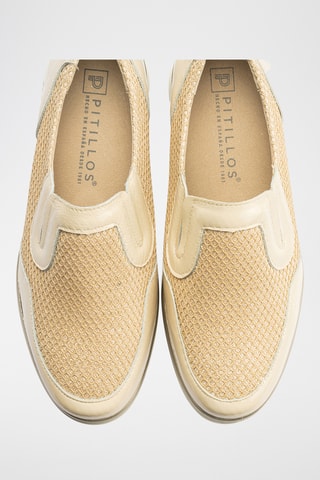 Slip-on in pelle verniciata - Beige