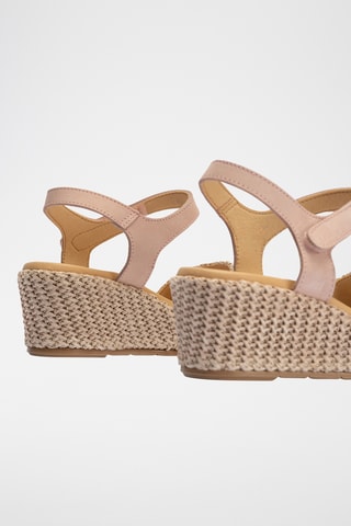 Sandales compensées en nubuck - Nude