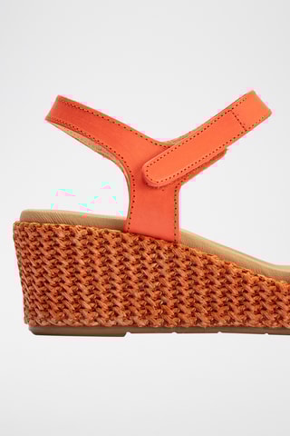 Sandali con zeppa in pelle scamosciata - Arancione