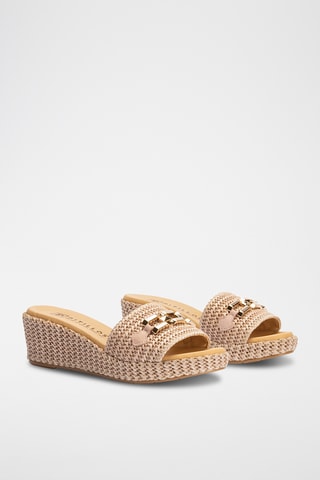 Mules compensées - Nude