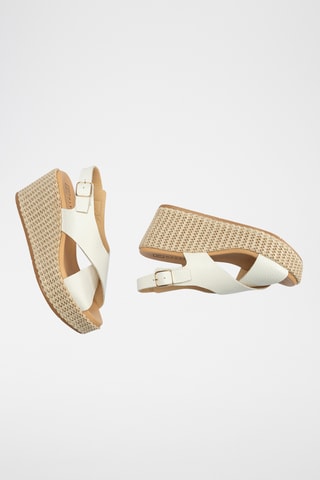 Sandales compensées en cuir - Blanc