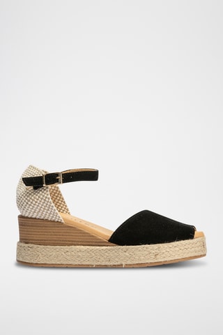 Espadrilles compensées en nubuck - Noir 