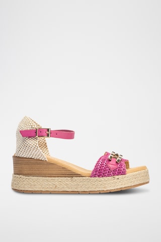 Sandali con zeppa - Fucsia