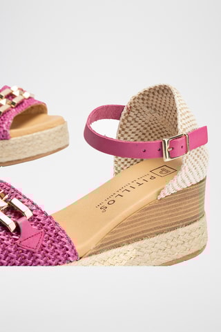 Sandali con zeppa - Fucsia