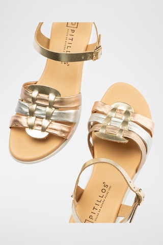 Sandales en cuir nappa - Doré