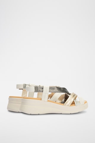 Sandales plateformes en cuir nappa - Blanc