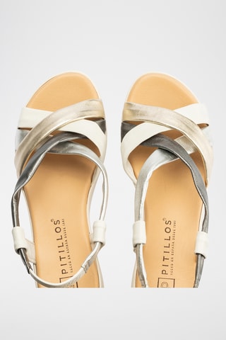 Sandales plateformes en cuir nappa - Blanc