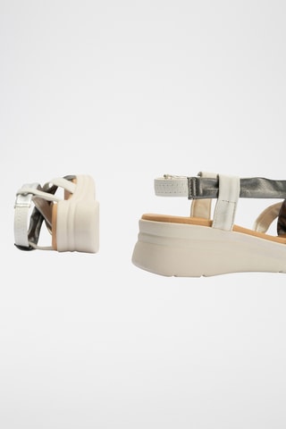 Sandales plateformes en cuir nappa - Blanc