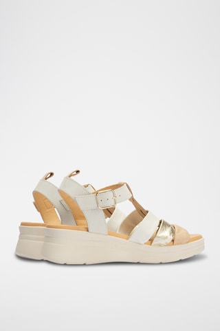 Sandales plateformes en cuir nappa - Blanc