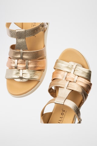 Sandales plateformes en cuir nappa - Doré