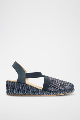 Espadrilles compensées en nubuck - Bleu marine