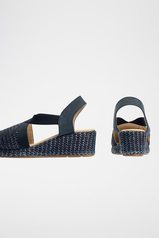 Espadrilles compensées en nubuck - Bleu marine