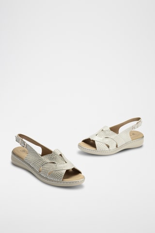 Sandales en cuir - Argenté