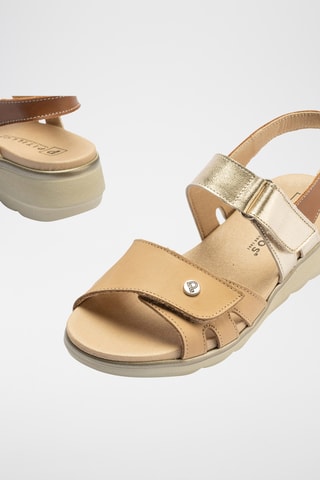 Sandales en cuir nappa - Taupe