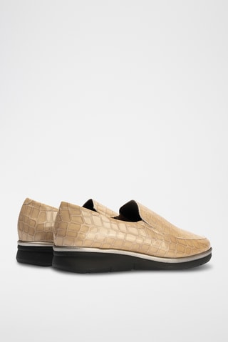 Mocassini in pelle verniciata - Beige