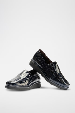 Mocassini in pelle verniciata - Navy