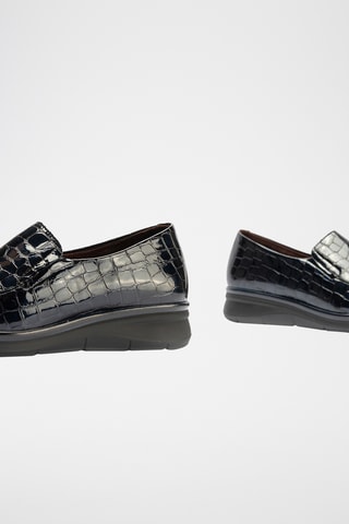 Mocassini in pelle verniciata - Navy