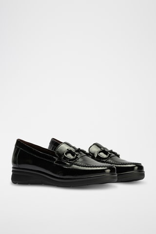 Mocassins en cuir verni - Noir