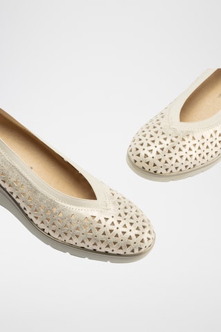 Ballerines compensées en cuir - Doré