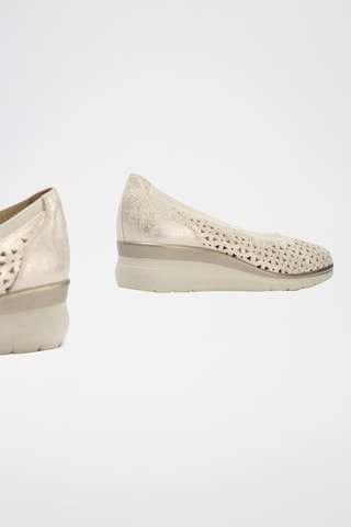 Ballerines compensées en cuir - Doré