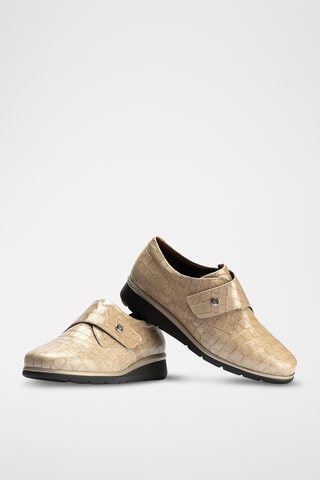 Stringate in pelle verniciata - Beige