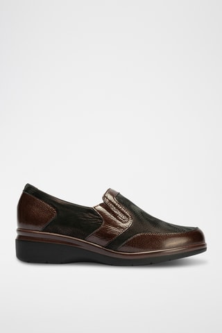 Slip-on in pelle verniciata - Marrone