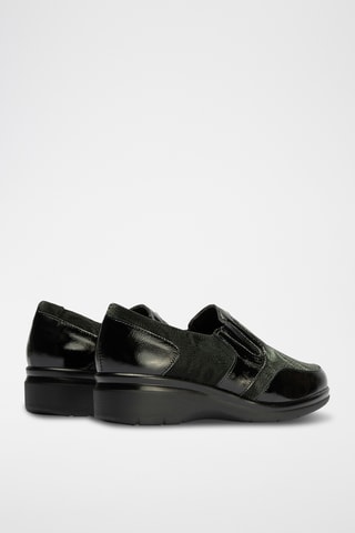 Slip-on in pelle verniciata - Nero