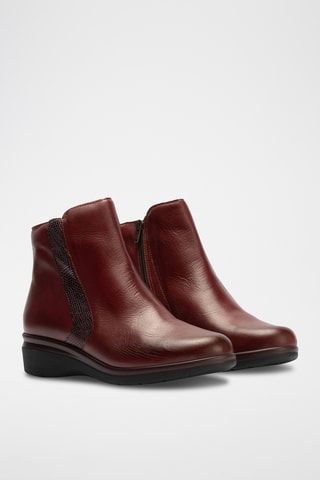 Bottines en cuir - Bordeaux