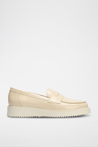 Mocassini in pelle verniciata - Beige