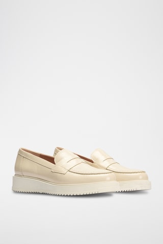 Mocassini in pelle verniciata - Beige