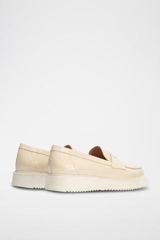 Mocassini in pelle verniciata - Beige