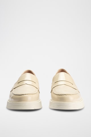 Mocassini in pelle verniciata - Beige