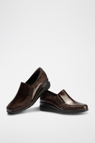 Mocassini in pelle verniciata - Marrone