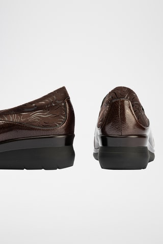 Mocassini in pelle verniciata - Marrone
