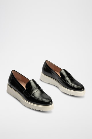 Mocassini in pelle verniciata - Nero