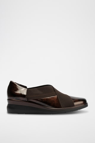 Slip-on in pelle verniciata - Marrone
